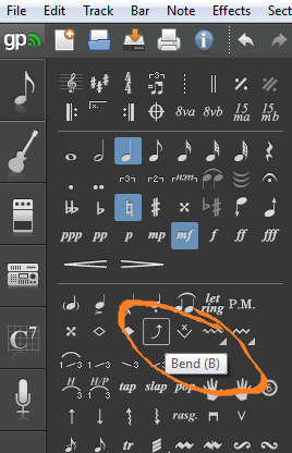 Bends and vibrato in Guitar Pro 6