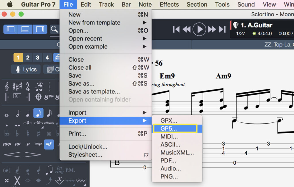 turn sound files into tabs guitar pro 7 guide