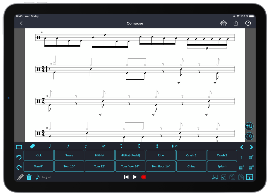 transcribe drums by playing