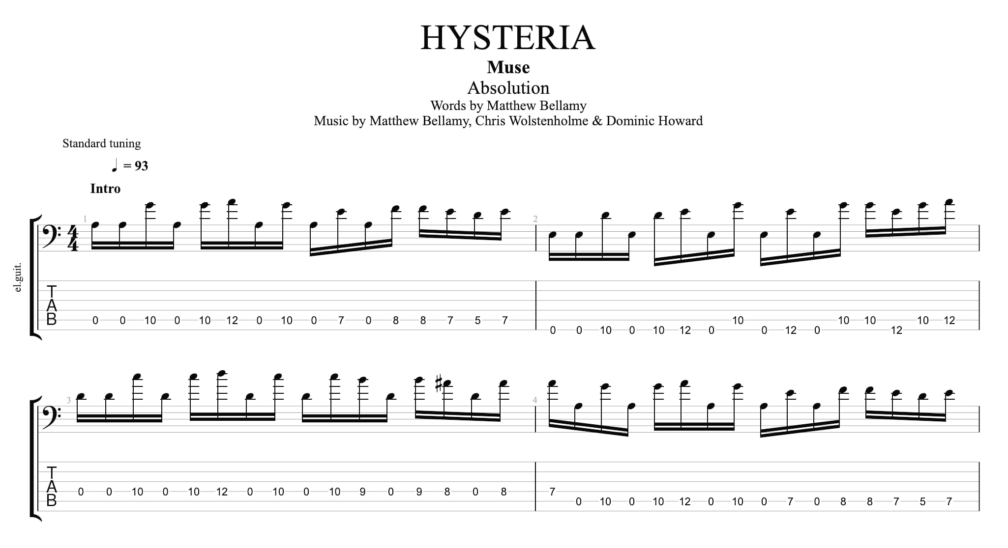 Psycho by Muse - Guitar Tab - Guitar Instructor