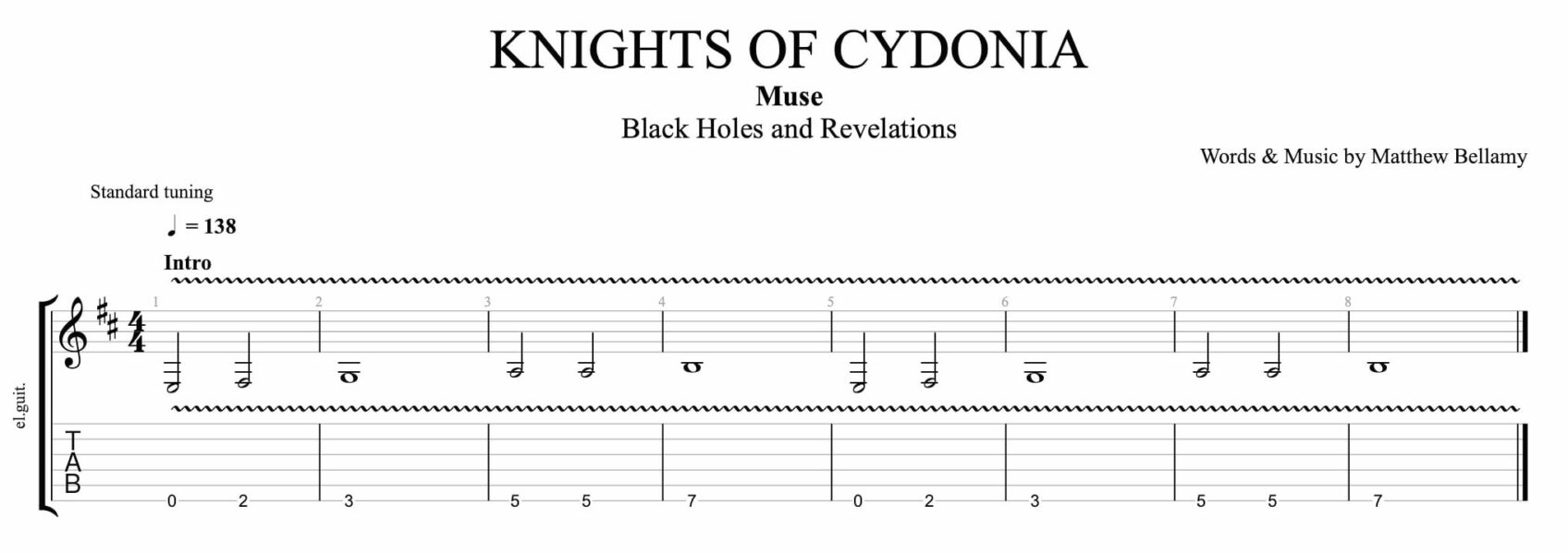 [FREE TABS] Play top 15 Muse intros to learn on guitar - Guitar Pro