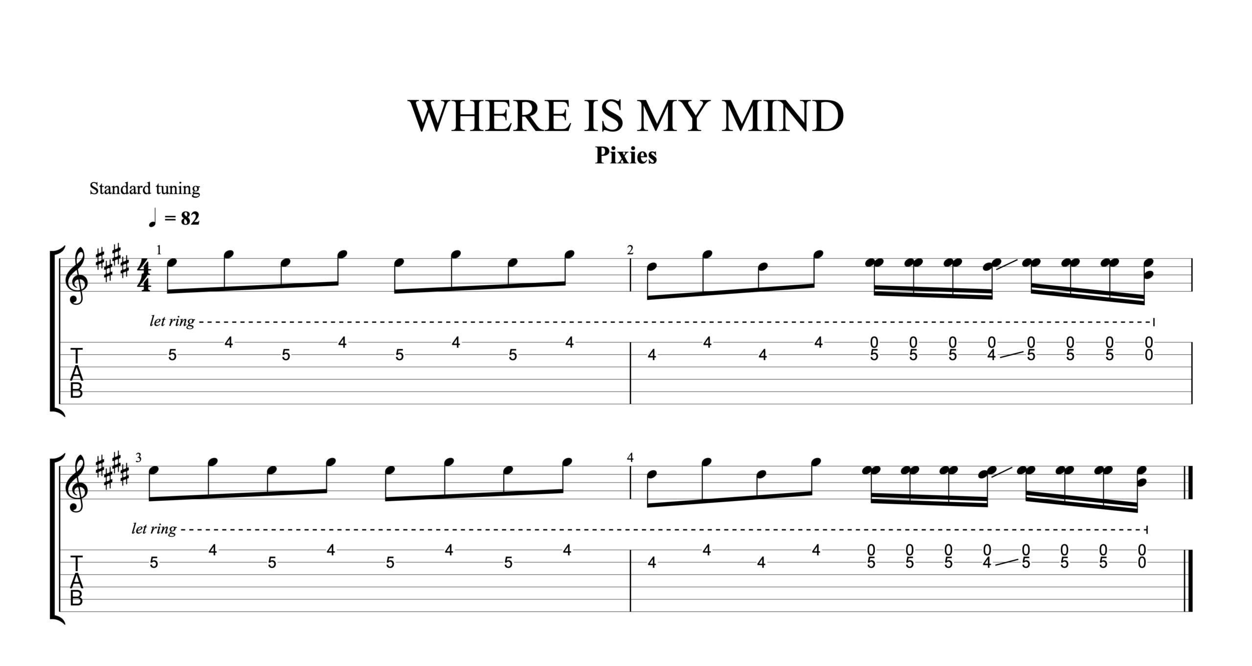 Guitar Pro tab for 'Murderers 3' song by John frusciante