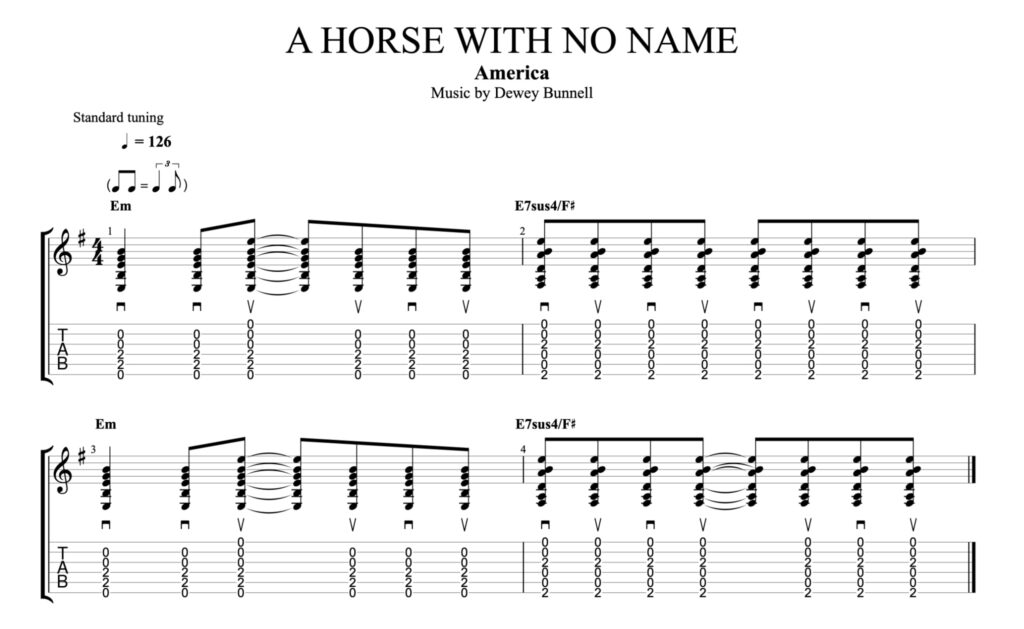 A Horse With No Name - The Simplest Song - Guitar Noise