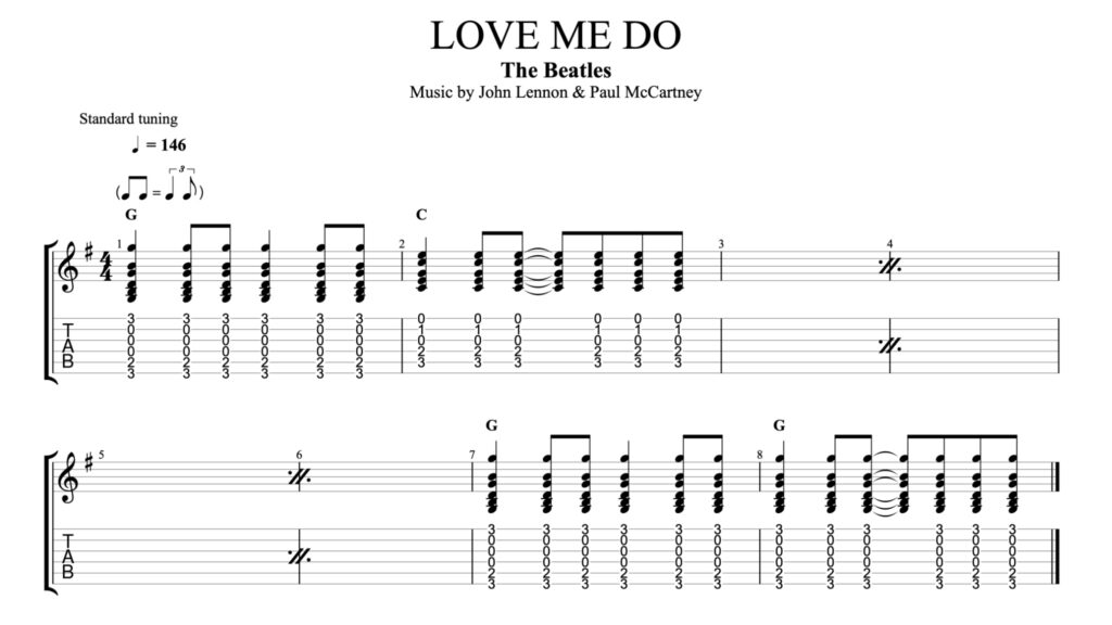 love me do guitar chords