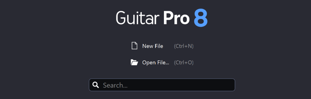 Guitar Pro 8 home page, how to change the tuning.