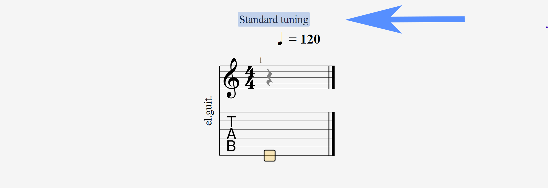 Partition avec tempo et accordage standard Click-and-Edit