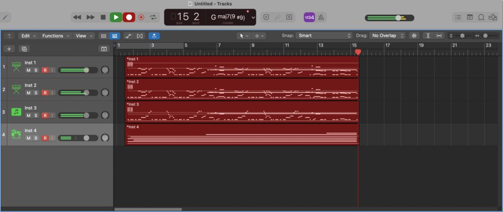 Logic Pro Track Recording.