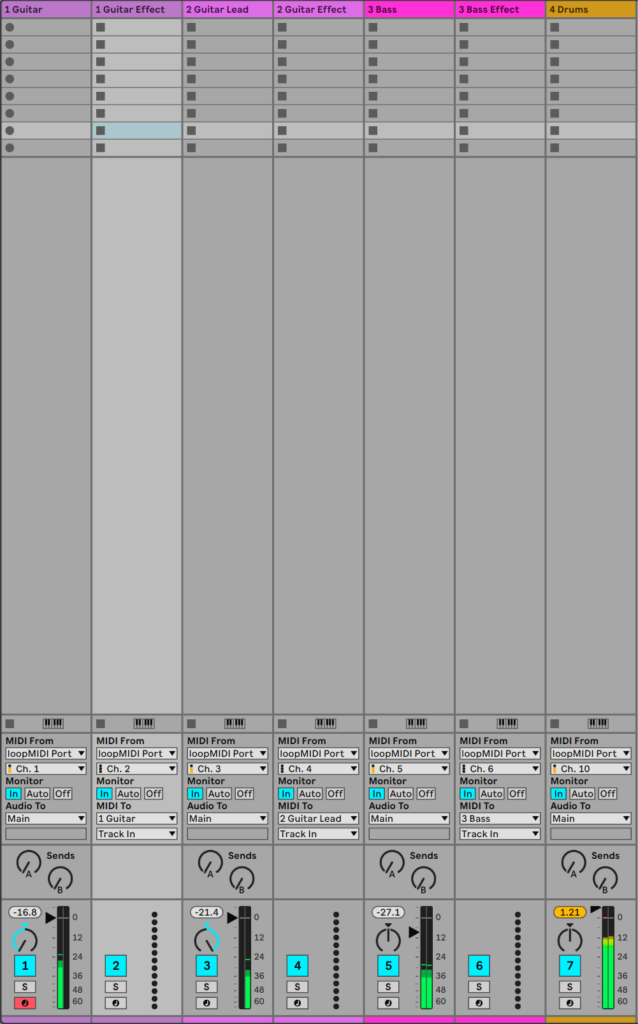 Ableton Live Arming MIDI Tracks