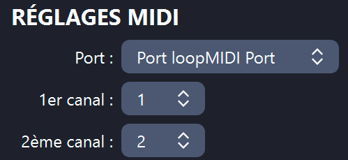 Attribution des Canaux MIDI dans Guitar Pro.