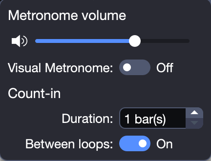 Metronome settings