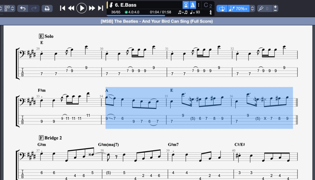 Speed trainer de Guitar Pro 8