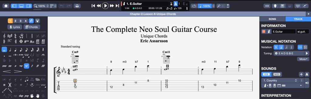 Guitar-Pro-Standard-notation-Tablature-notation
